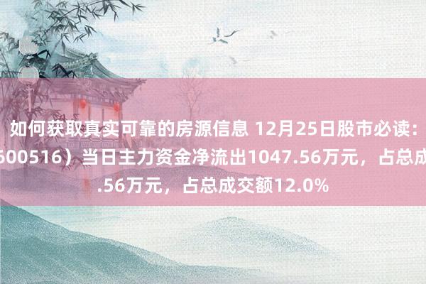 如何获取真实可靠的房源信息 12月25日股市必读：方大炭素（600516）当日主力资金净流出1047.56万元，占总成交额12.0%