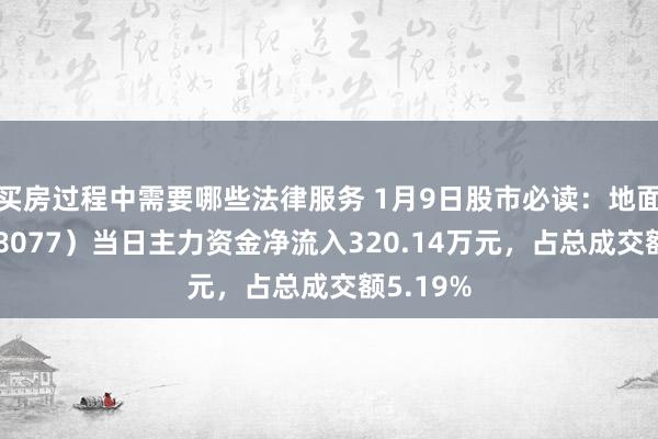 买房过程中需要哪些法律服务 1月9日股市必读：地面熊（688077）当日主力资金净流入320.14万元，占总成交额5.19%