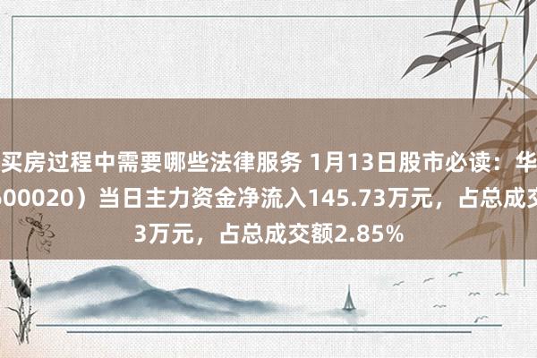 买房过程中需要哪些法律服务 1月13日股市必读：华夏高速（600020）当日主力资金净流入145.73万元，占总成交额2.85%