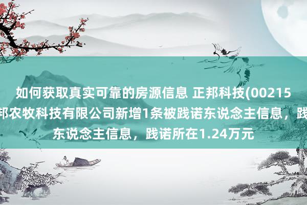 如何获取真实可靠的房源信息 正邦科技(002157)控股的漳州正邦农牧科技有限公司新增1条被践诺东说念主信息，践诺所在1.24万元