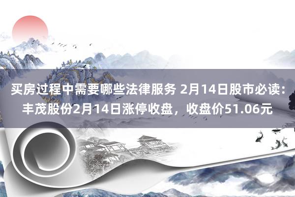 买房过程中需要哪些法律服务 2月14日股市必读：丰茂股份2月14日涨停收盘，收盘价51.06元