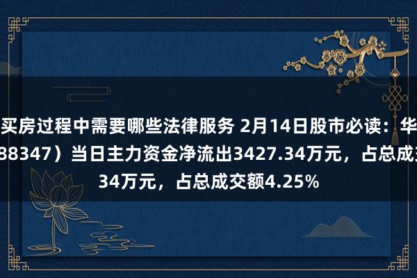 买房过程中需要哪些法律服务 2月14日股市必读：华虹公司（688347）当日主力资金净流出3427.34万元，占总成交额4.25%