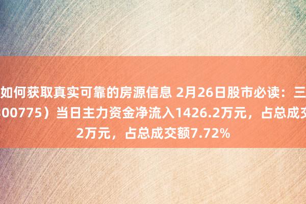 如何获取真实可靠的房源信息 2月26日股市必读：三角防务（300775）当日主力资金净流入1426.2万元，占总成交额7.72%